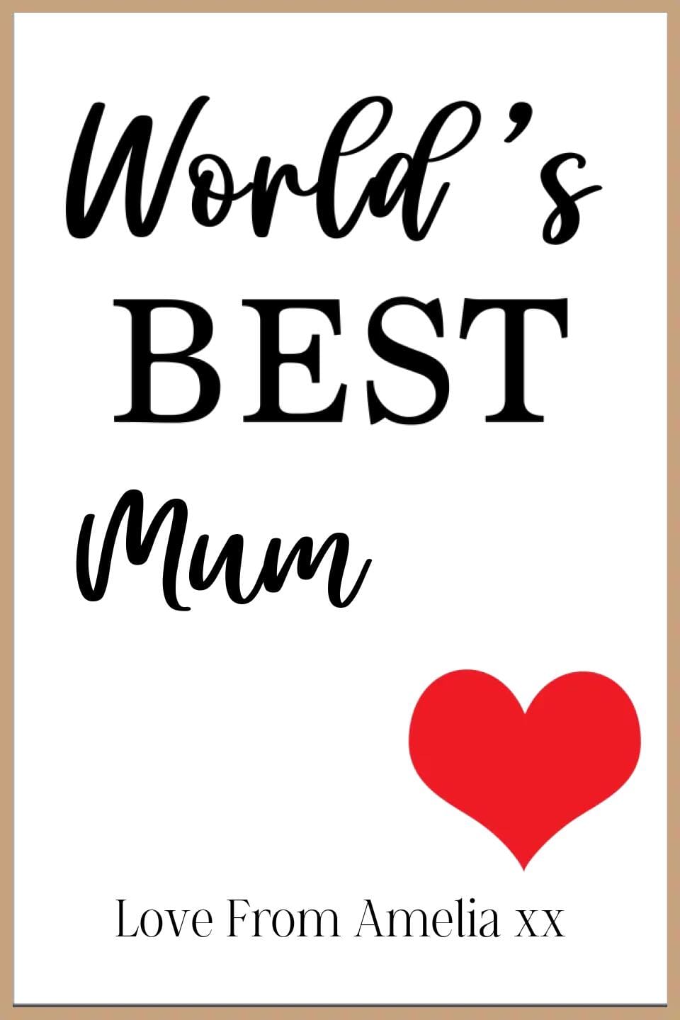 World's Best Personalised Framed Print